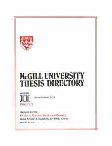 McGill University Thesis Directory