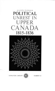 Political Unrest in Upper Canada, 1815-1836