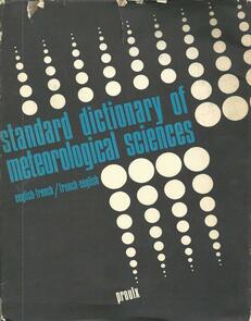 Standard Dictionary of Meteorological Sciences